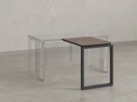 Брифинг прямой, с парящей столешнецей, на О-образном каркасе 1000x800x750 RM072-10x8 Дуб Апрельский шоколад/Серый