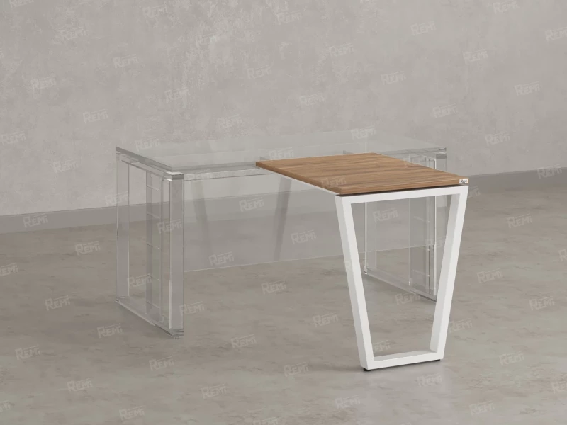 Брифинг прямой, с парящей столешнецей, на U-образном каркасе 1000x800x750 RM074-10x8 Юстус/Белый