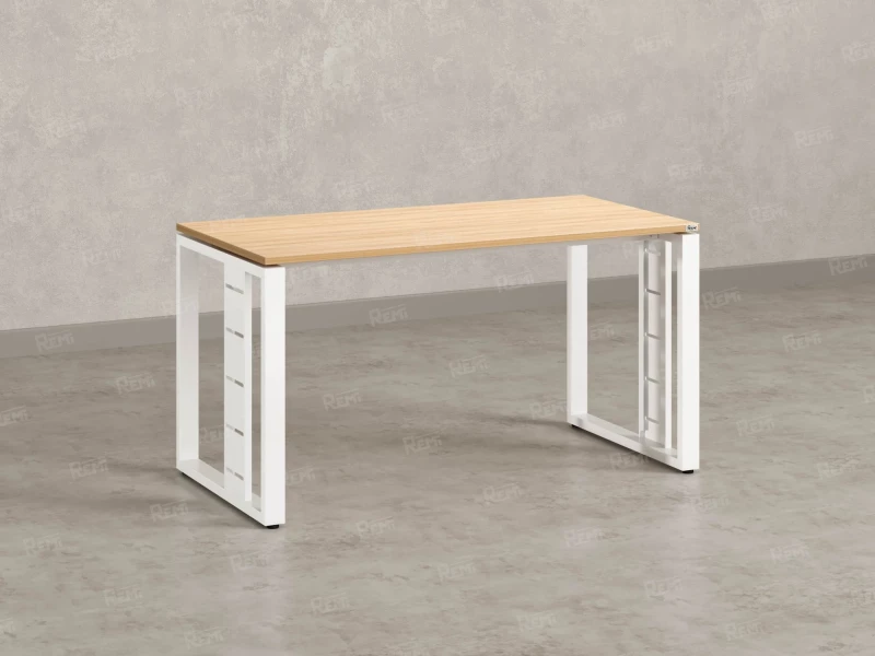 Стол прямой на О-образных опорах 1600x800x750 RM040-16x8 Вяз Швейцарский светлый/Белый