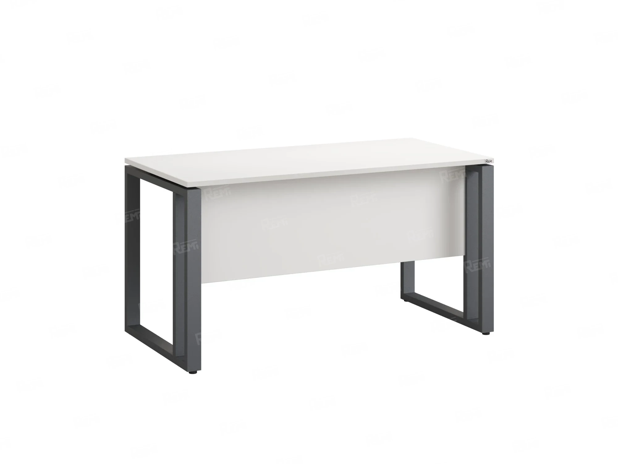 Стол прямой на О-образных опорах с экраном ЛДСП 1200x900x750 RM041-12x9 Белый/Серый