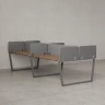 Бенч-система, 4 рабочих места, на U-образных опорах, 8 тканевых экранов 1600x1200x750 RM173-1-16x12 Дуб Юстус/Серый