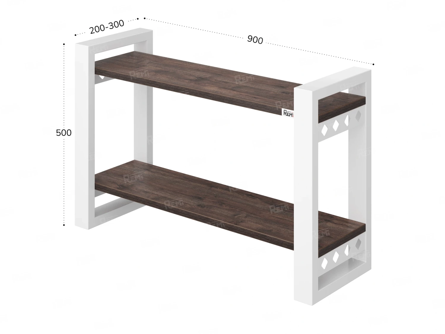 Полка настенная 900x300x500 RM194-90x30 Дуб Апрельский шоколад/Белый