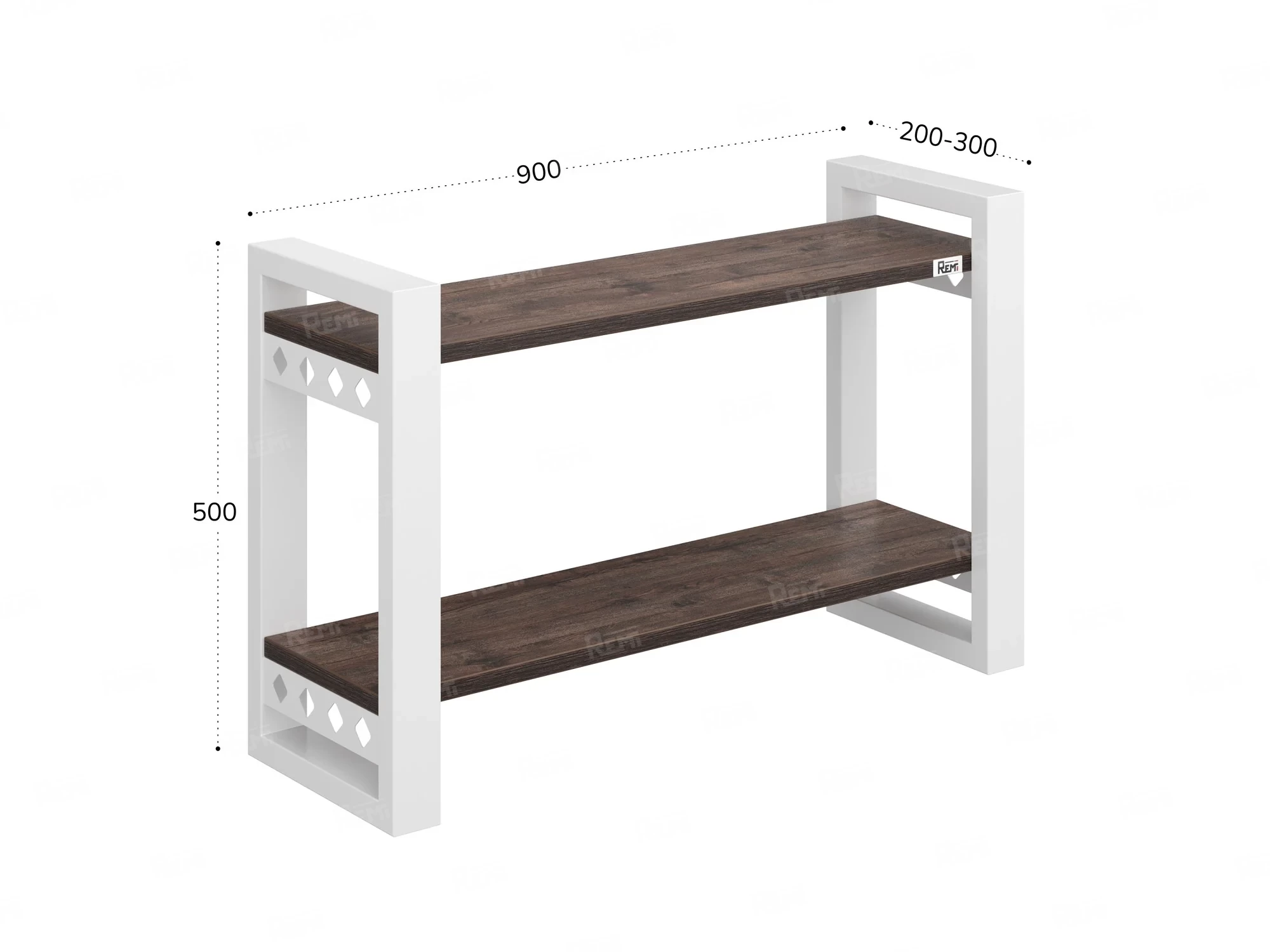 Полка настенная 900x300x500 RM194-90x30 Дуб Апрельский шоколад/Белый