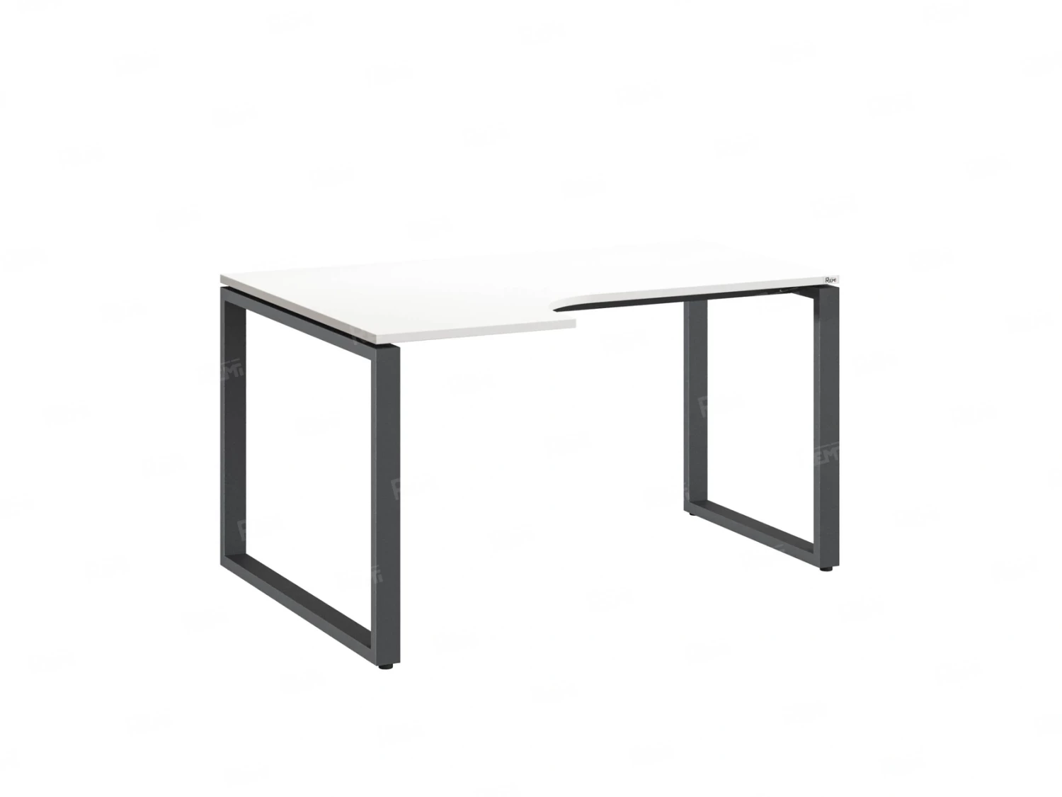 Стол угловой, О-опора, левый 1400x700/900x750, RM055-14x7-9 Белый/Серый