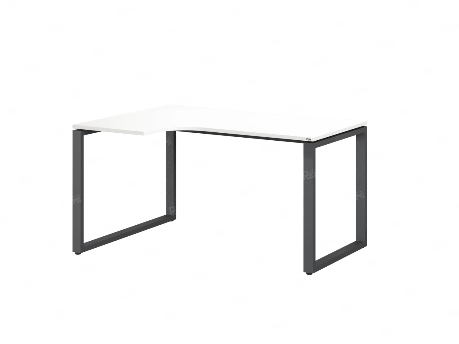 Стол угловой, О-опора, левый 1400x700/900x750, RM055-14x7-9 Белый/Серый