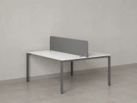 Бенч-система, 2 рабочих места, с одним тканевым экраном 1000x1400x750 RM165-1-10x14 Белый/Серый
