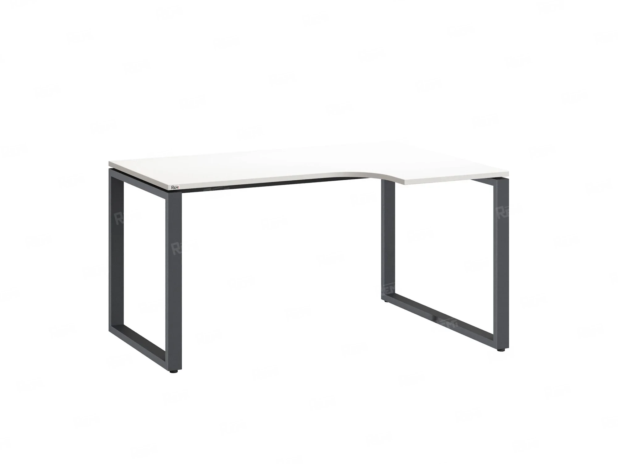 Стол угловой, О-опора, правый 1800x700/900x750, RM054-18x7-9 Белый/Серый