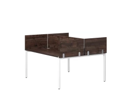 Бенч-система, 2 рабочих места, 5 ЛДСП экранов 1200x1400x750 RM165-4-12x14 Дуб Апрельский шоколад/Белый