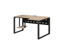 Стол угловой, экран металл, О-опора, правый 1600x900/1200x750, RM057-16x9-12 Дуб Маувелла/Черный