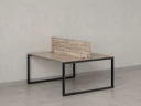 Бенч-система, 2 рабочих места, с одним экраном ЛДСП 1400x1400x750 RM169-2-14x14 Дуб Маувелла/Черный