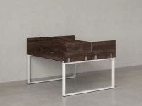 Бенч-система, 2 рабочих места, 5 ЛДСП экранов 1200x1400x750 RM169-4-12x14 Дуб Апрельский шоколад/Белый