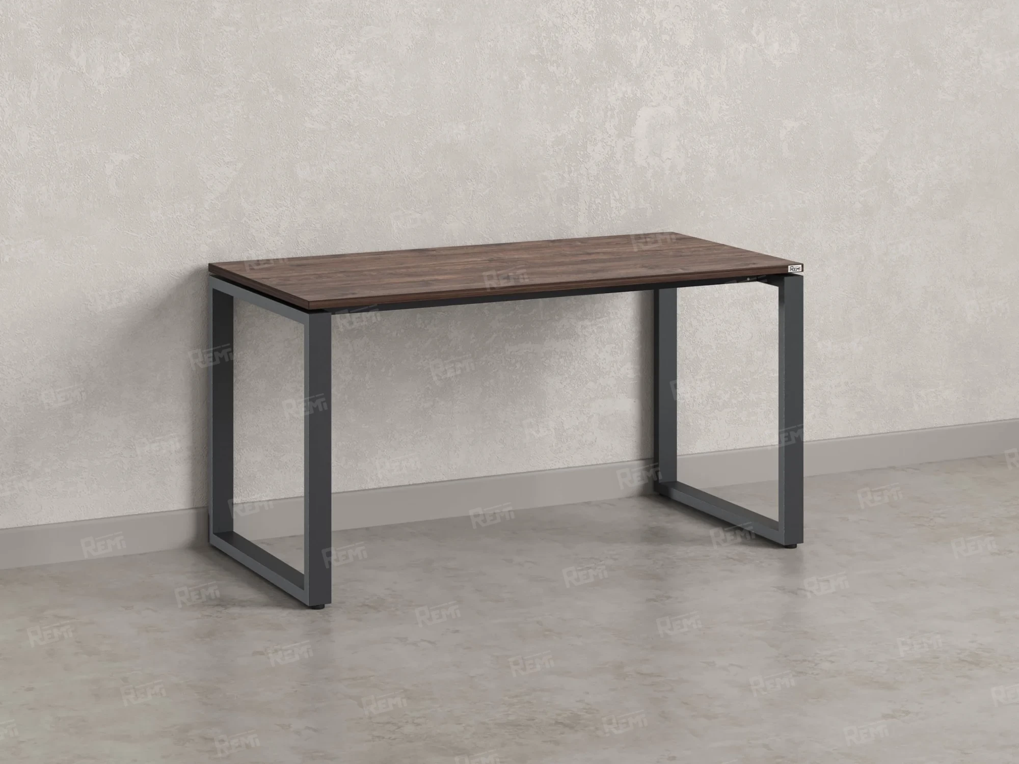 Стол прямой на O-образных опорах 800x600x750 RM002-8x6 Дуб Апрельский шоколад/Серый