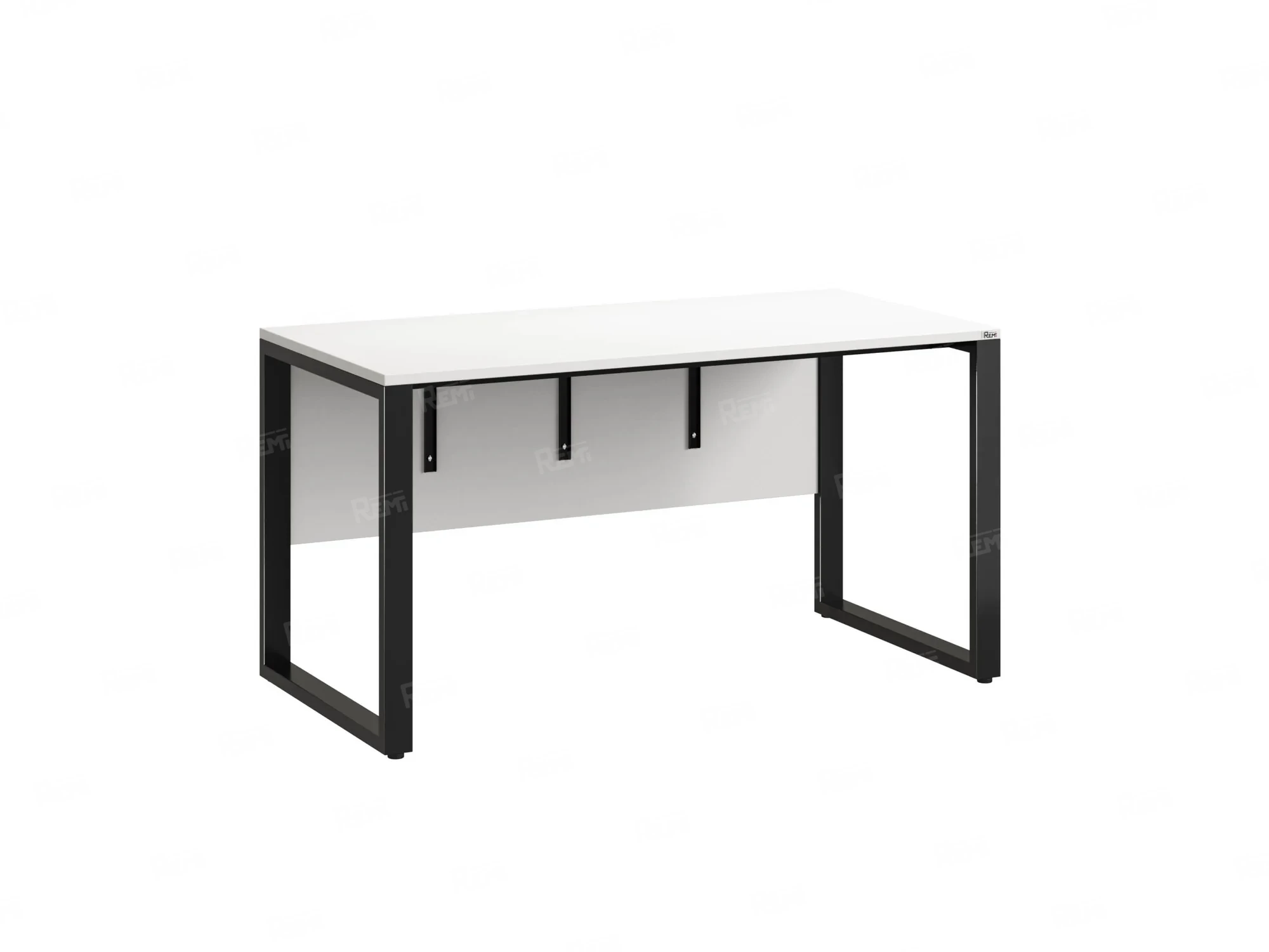 Стол прямой на О-образных опорах, экран ЛДСП 1000x800x750 RM006-10x8 Белый/Черный