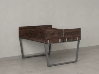 Бенч-система, 2 рабочих места, 5 ЛДСП экранов 1200x1400x750 RM172-4-12x14 Дуб Апрельский шоколад/Серый