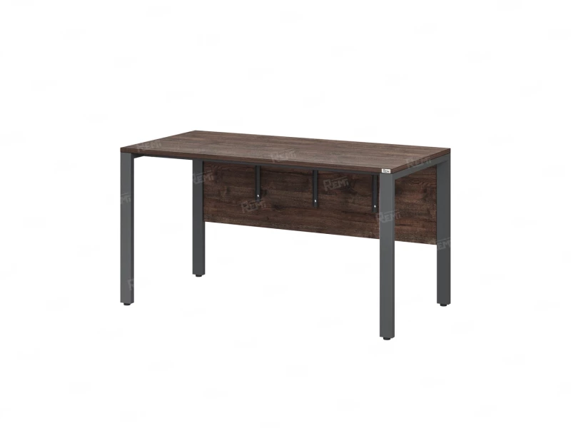 Стол прямой на П-образных опорах, экран ЛДСП 1800x700x750 RM005-18x7 Дуб Апрельский шоколад/Серый