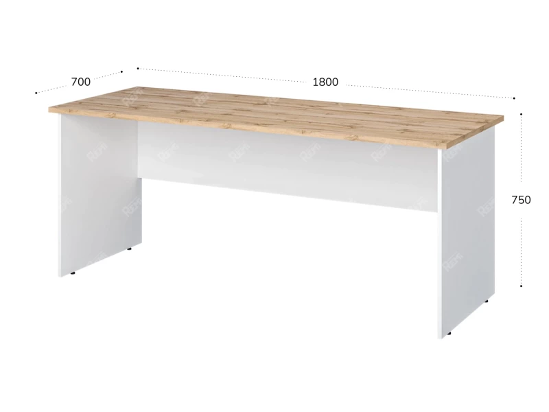 Стол прямоугольный 1800x700x750 RTD029 Таксония медовая/Белый