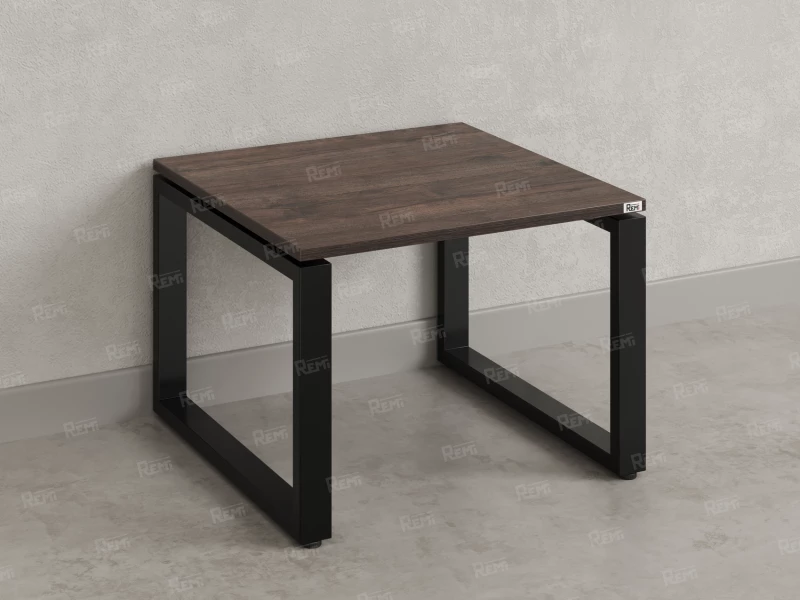 Журнальный стол с полкой 700x700x550 RM182-7x7 Дуб Апрельский шоколад/Черный