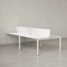 Бенч-система, 4 рабочих места, на П-образных опорах, 2 ЛДСП экранов 1200x1600x750 RM166-4-12x16 Белый/Белый