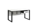 Стол прямой, подвесная тумба, ЛДСП экран, О-опора 1600x600x750 RM032-16x6 Белый/Черный