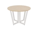 Круглый стол на U-образных опорах 1600x1600x750 RM188-16x16 Вяз Швейцарский светлый/Белый