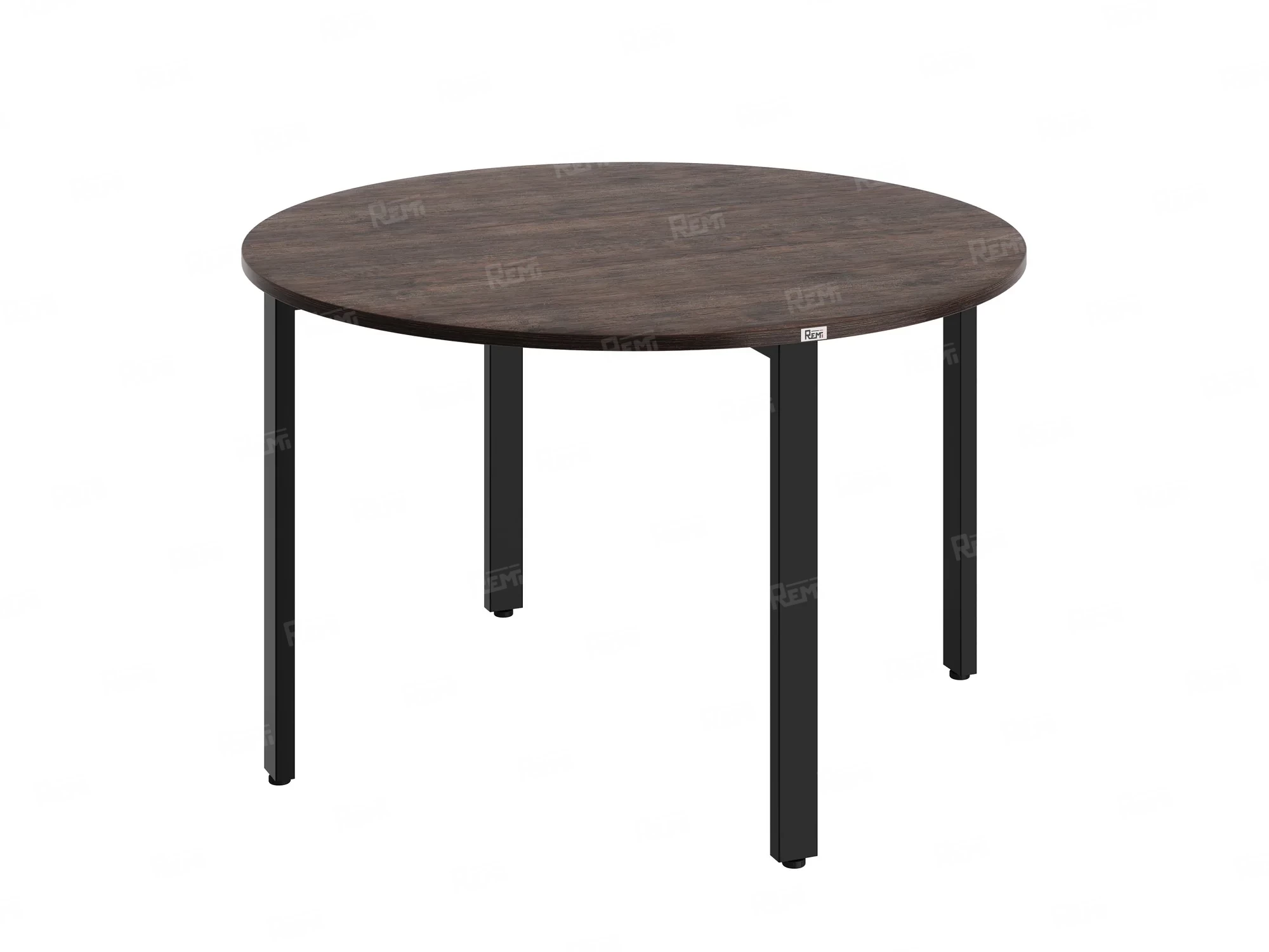 Круглый стол на П-образных опорах 1300x1300x750 RM186-13x13 Дуб Апрельский шоколад/Черный