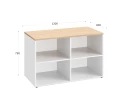 Стеллаж низкий, 4 ячейки 1200х600х750 RM146-12x6 Вяз Швейцарский светлый/Белый
