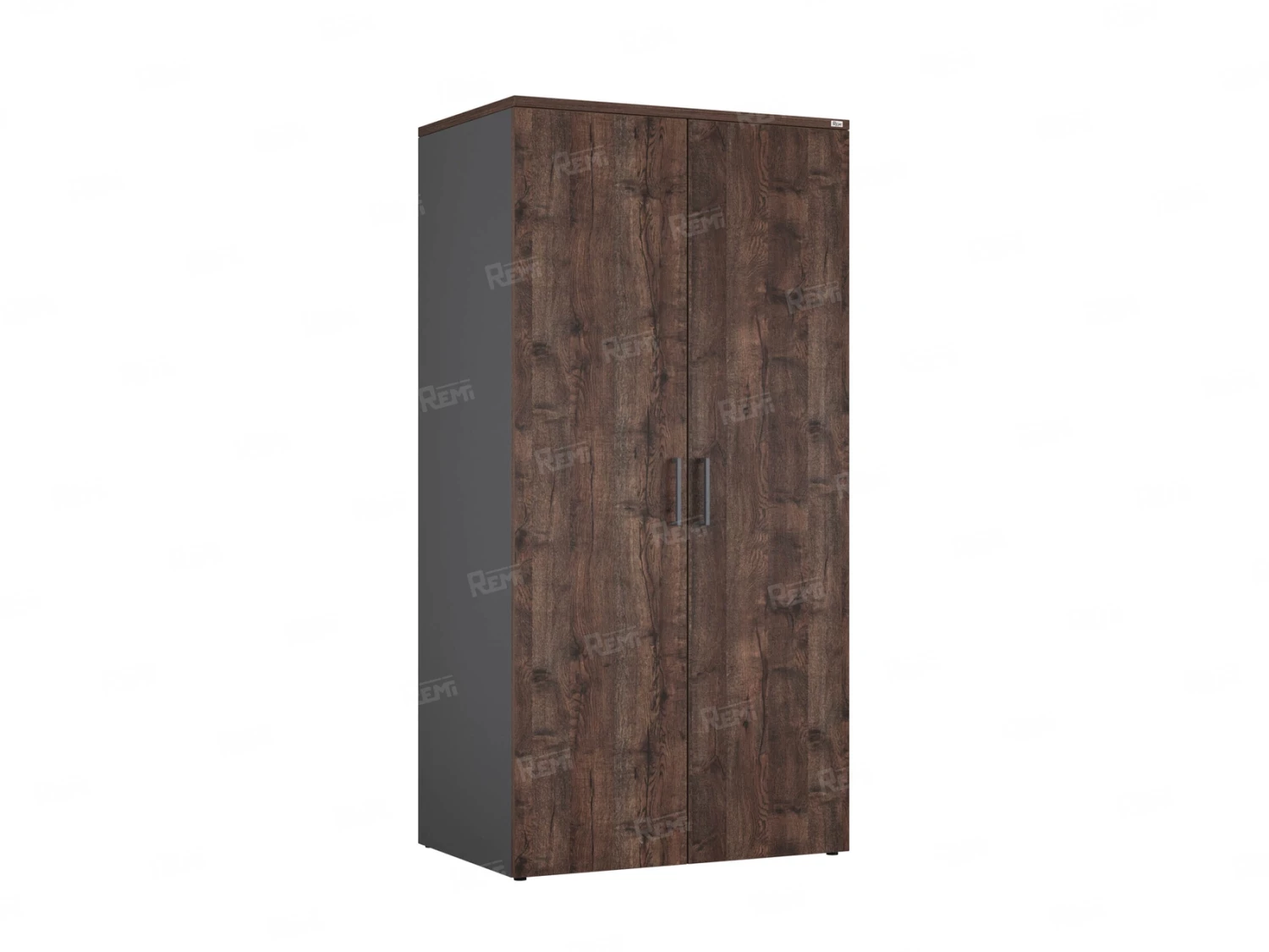Гардероб, на регулируемых опорах, штанга, 1 полка 900x600x1800 RM159-90x60 Дуб Апрельский шоколад/Серый