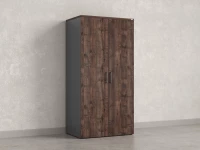 Гардероб, на регулируемых опорах, штанга, 1 полка 900x600x1800 RM159-90x60 Дуб Апрельский шоколад/Серый