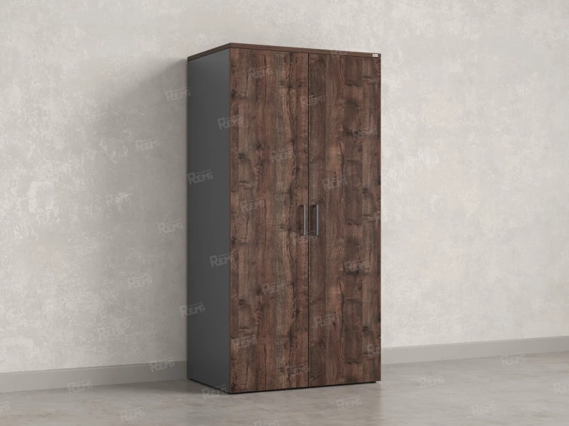 Гардероб, на регулируемых опорах, штанга, 1 полка 900x600x1800 RM159-90x60 Дуб Апрельский шоколад/Серый