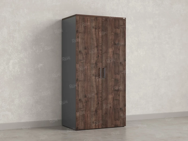 Гардероб, на регулируемых опорах, штанга, 1 полка 900x600x1800 RM159-90x60 Дуб Апрельский шоколад/Серый