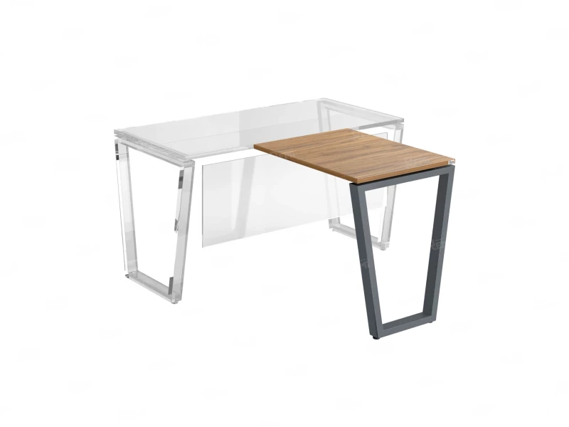 Брифинг прямой, с парящей столешнецей, на U-образном каркасе 1200x600x750 RM074-12x6 Юстус/Серый