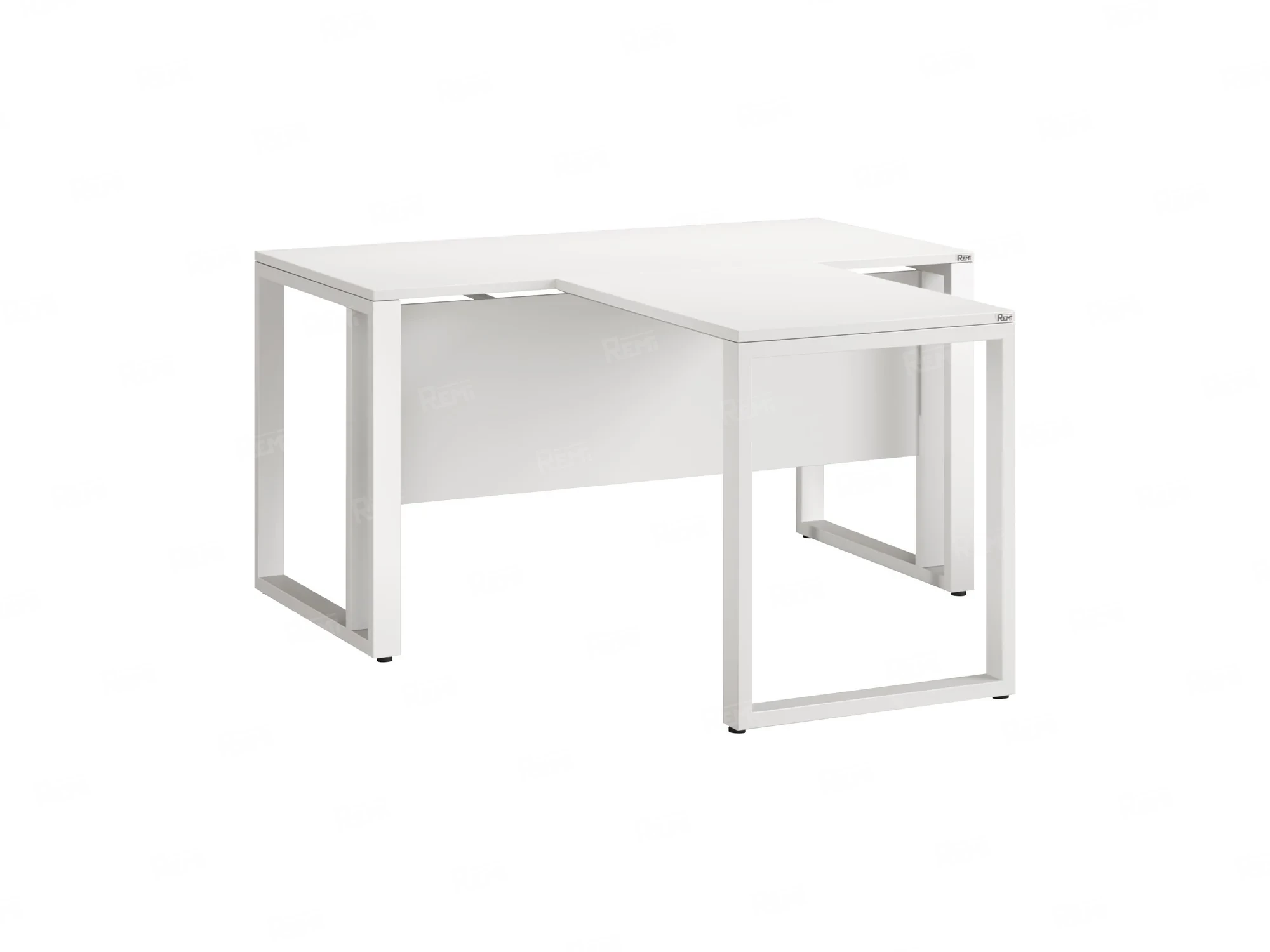 Стол с брифингом на О-образных опорах с экраном ЛДСП RM046-10x7 1000x1700x750 Белый/Белый