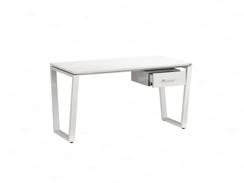 Стол прямой с подвесной тумбой, U-опора 1800x600x750 RM034-18x6 Белый/Белый