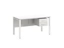 Стол прямой, подвесная тумба, ЛДСП экран, П-опора 1800x800x750 RM031-18x8 Белый/Белый