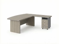 BRL RB071-180x200R Стол рук-ля угловой R с тумбой 3 ящика 1800х2000х760 Шорвуд/Серый вулканический