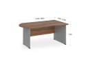 BRL RB004-160х100R Стол асимметричный правый 1600х1000х740 Орех Вармия/Серый вулкан-кий