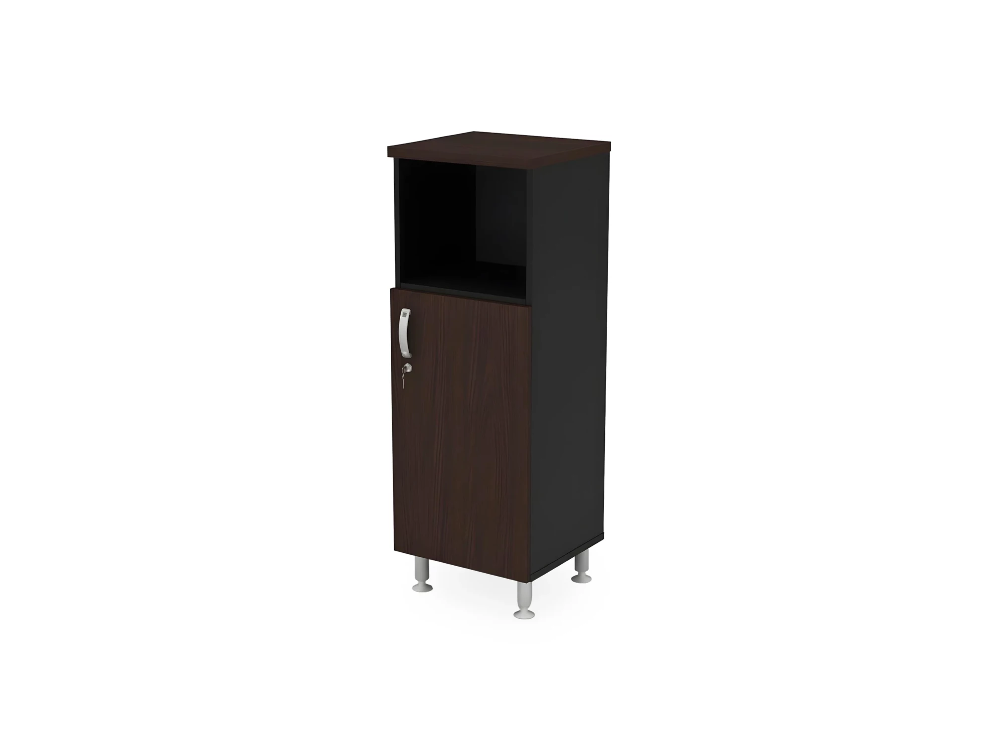 BRL RB048-45х43R Шкаф-стеллаж узкий 3 уровня правый 450х430х1290 Венге/Черный