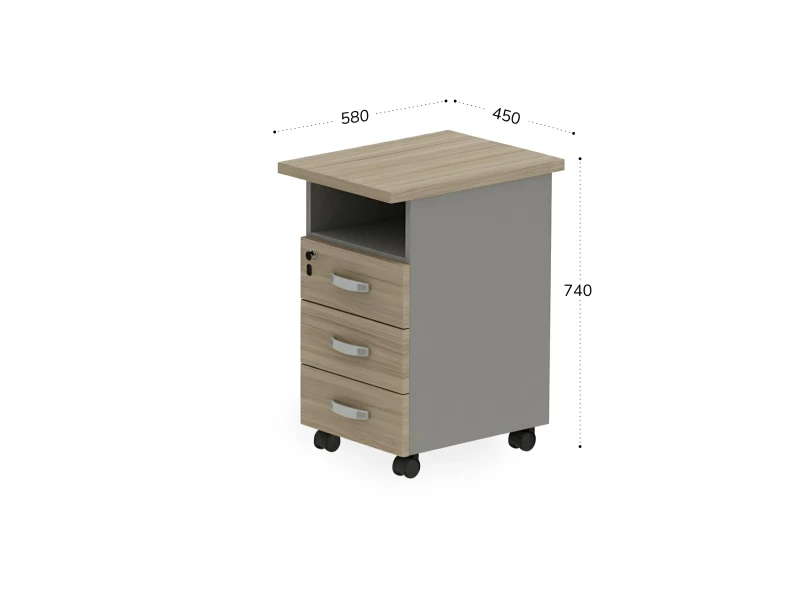 BRL RB091-45х58R Тумба приставная правая 450х580х740 Шорвуд/Серый вулканический