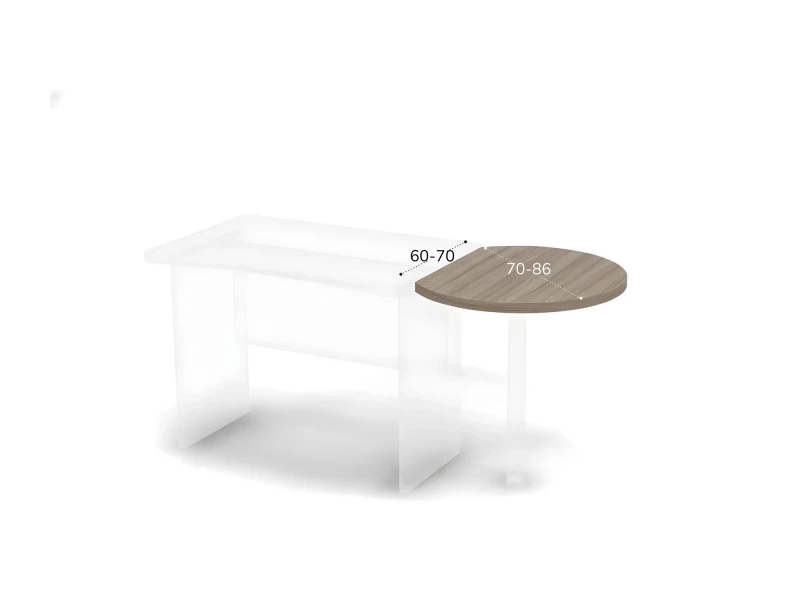 BRL RB023-70х86 Приставной элемент для стола 85 см (без опоры) 700х860х28 Дрифтвуд