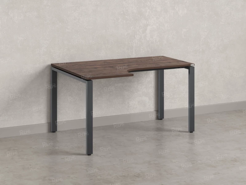 Стол угловой, П-опора, левый 1800x800/1000x750, RM053-18x8-10 Дуб Апрельский шоколад/Серый