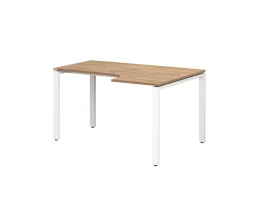 Стол угловой, П-опора, правый 1800x900/1200x750, RM052-18x9-12 Дуб Юстус/Белый