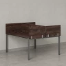 Бенч-система, 2 рабочих места, 5 ЛДСП экранов 1200x1400x750 RM165-4-12x14 Дуб Апрельский шоколад/Серый