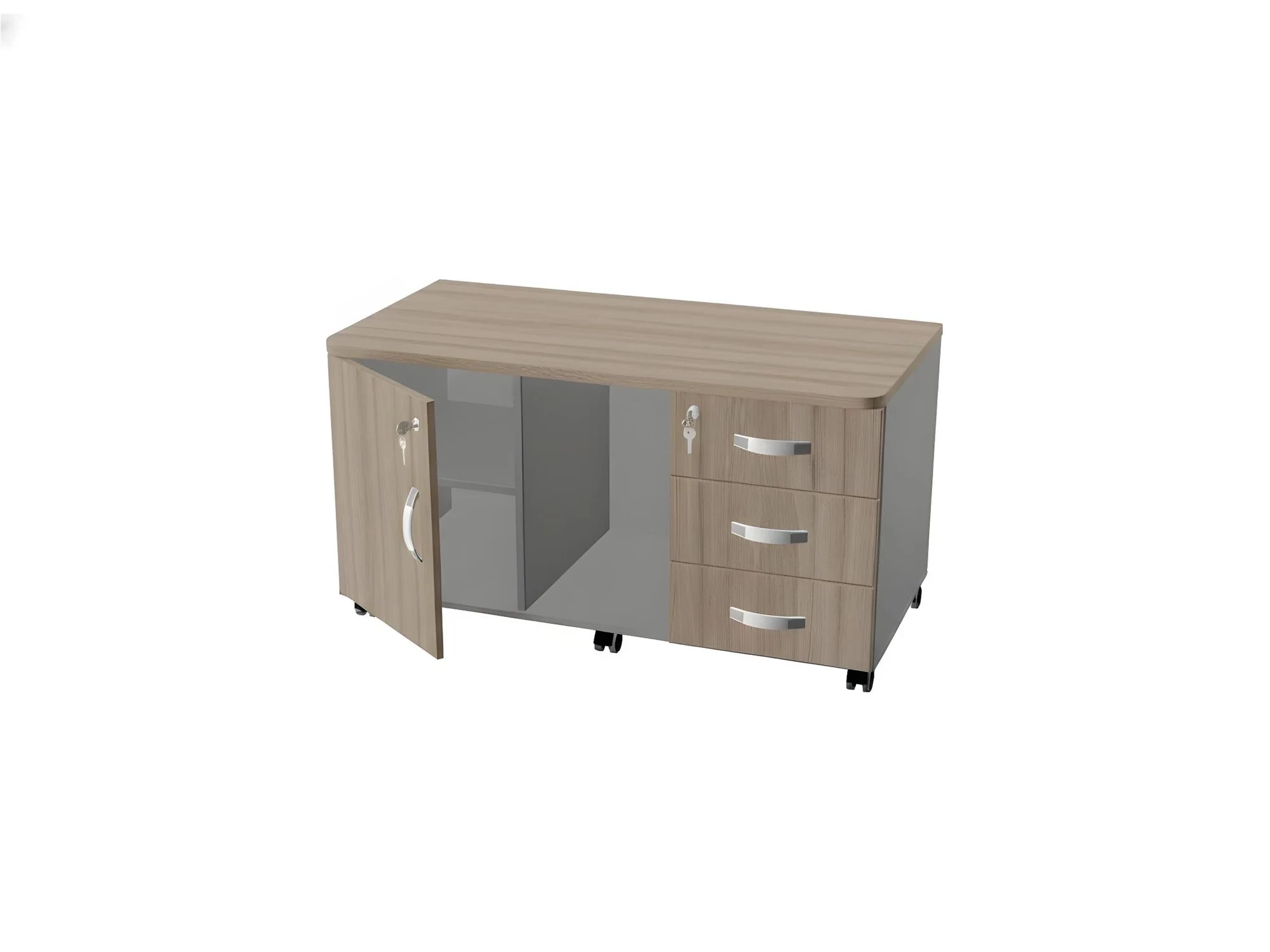 BRL RB034-110х56 Сервисная тумба для копировальной техники 1100х560х740 Дрифтвуд/Серый вулканический