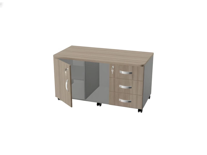 BRL RB034-110х56 Сервисная тумба для копировальной техники 1100х560х740 Дрифтвуд/Серый вулканический