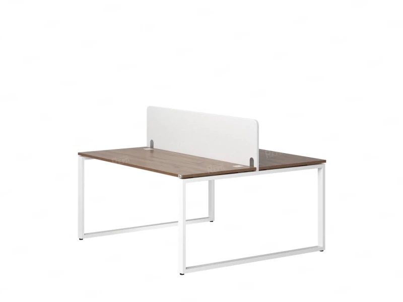 Бенч-система, 2 рабочих места, с одним тканевым экраном 1000x1600x750 RM169-1-10x16 Дуб Юстус/Белый