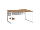 Стол угловой, экран металл, О-опора, правый 1600x900/1200x750, RM057-16x9-12 Дуб Юстус/Белый
