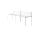 Бенч-система в 1 ряд, 2 рабочих места 2 ЛДСП экранов 2400x800x750 RM167-4-24x8 Белый/Белый