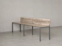 Бенч-система в 1 ряд, 2 рабочих места 2 ЛДСП экранов 3200x800x750 RM167-4-32x8 Дуб Маувелла/Серый