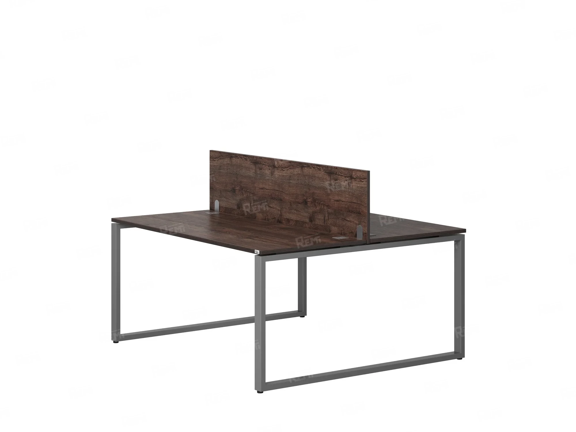 Бенч-система, 2 рабочих места, с одним экраном ЛДСП 1800x1600x750 RM169-2-18x16 Дуб Апрельский шоколад/Серый