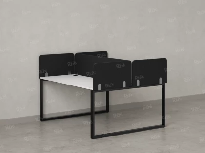 Бенч-система, 2 рабочих места, 5 тканевых экранов 1400x1200x750 RM169-3-14x12 Белый/Черный